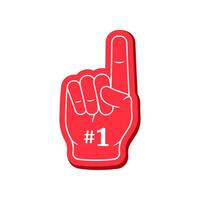 Finger fan foam Number 1 isolated on white background. vector