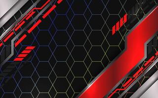 Modern red and metalic abstract background vector