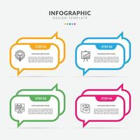Business infographic template. 4 Step timeline journey. Process diagram, 4 options on white background, Infograph elements vector