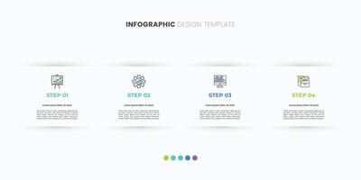 Business infographic template. 4 Step timeline journey. Process diagram, 4 options on white background, Infograph elements vector