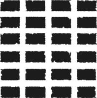 Set of black grunge rectangle frames with jagged edges vector