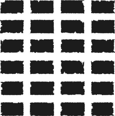 Set of black grunge rectangle frames with jagged edges