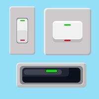 Flat illustration light switch , on off button lamp vector