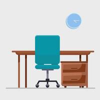 Flat illustration empty working table space with copyspace area vector