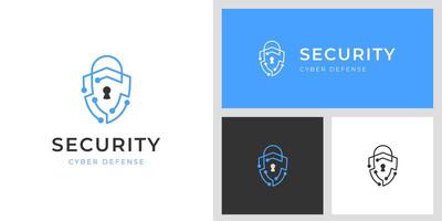 cyber security logo icon design with shield and lock key graphic idea for website security, online secure logo template vector