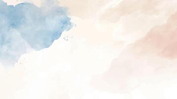 watercolor background with abstract brushed texture in horizontal orientation. Hand drawn texture. Brush stroked painting pastel pale blue color watercolour vector