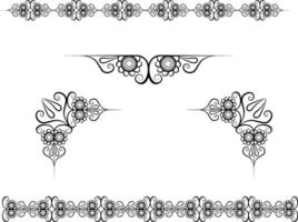 Decorative ethnic borders set in boho style collection vector