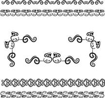 Decorative ethnic borders set in boho style collection vector