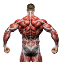 The muscles of a man are shown in a 3d illustration png
