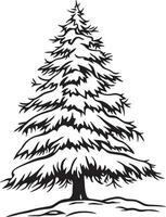 Christmas tree black and white vector