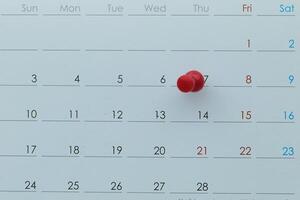 A Calendar Featuring Pin Highlighting to Emphasize a Particular Date and Task Deadline photo