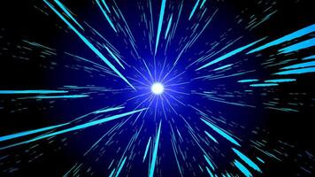 Blue lights speed tunnel abstract background. Speed of light in galaxy. Explosion in universe. Cosmic background for event, party, carnival vector