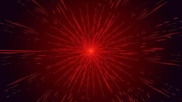 Red Abstract Light Explosion Background. Vivid red light beams radiating from a central point on a dark background, creating a dynamic explosion effect. vector