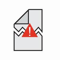 Corrupted file. Damaged data. vector
