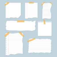 Paper sheet icon set in flat style. Note paper pieces illustration on isolated background. Sheets of note papers sign business concept. vector