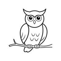 Wise Owl Silhouette on Branch vector