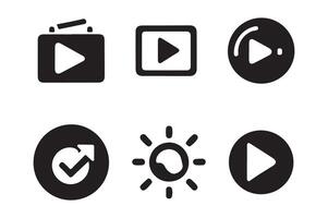 Set of Play Icon Inside Camera Shape vector