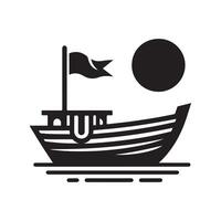 Waves Ahead Simple Boat Design vector