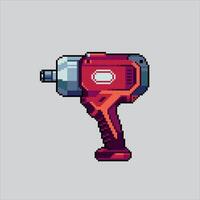 Pixel art illustration Electric Wrench. Pixelated Impact Wrench. Electric Impact Wrench pixelated for the pixel art game and icon for website and game. old school retro. vector