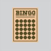 Pixelated Bingo Lottery for the pixel art game and icon for website and game. old school retro vector