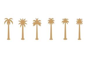 Simple coconut tree icon set vector