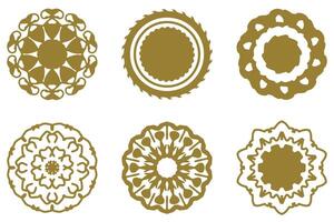 Ornament shape icon set. Decorative abstract design vector