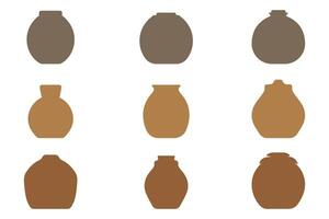 A set of different vases in different colors vector