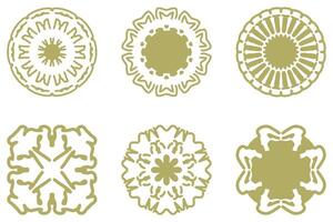 Ornament shape icon set. Decorative abstract design vector