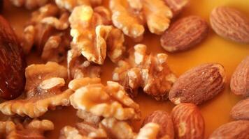 walnut on a plate on table video