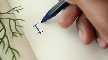 Engaging In i miss you text using an Ink Pen on a Blank Page for SelfExpression video