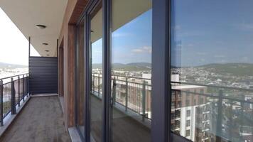 Modern building with tinted windows. Urban architecture video