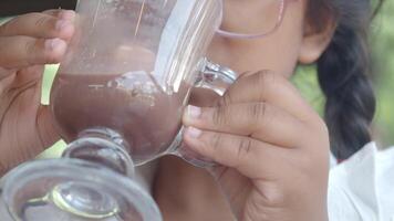 Relishing a Refreshingly Delicious Smoothie in a Beautiful Summer Setting Enjoyably video