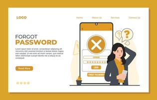 Forgot password Flat design illustration concept for landing page or website template. vector