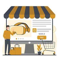 Online shopping concept. E-commerce. illustration in flat style vector
