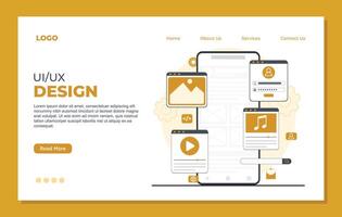 Mobile ui-ux Landing page template Landing page design template ui ux design. illustration vector