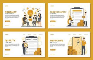 product development landing page template Modern flat design illustration concept of business start up. Landing page template. vector