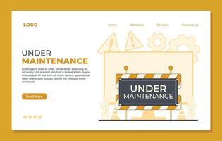 Under maintenance landing page template Under construction web site landing page. Flat design style illustration. vector