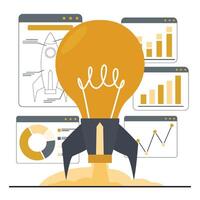 product development concept Startup business concept. Flat illustration of startup business concept for web design vector