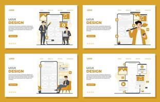 Mobile ui-ux Landing page template Flat design concept for website and mobile development. Modern illustration. vector