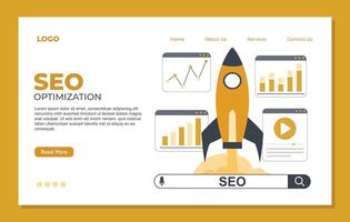 Flat design illustration concept of SEO optimization. Landing page template vector