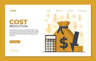 Cost reduction concept landing page. flat graphic design illustration of cost reduction. vector