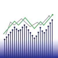 business graph with arrow. a graphic of a graph with line theme vector