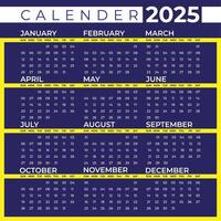 a calendar design of 2025 vector