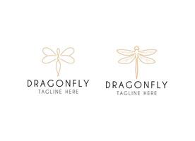 Beautiful dragonfly logo design vector