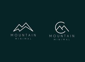 Modern and minimalist mountain logo design vector