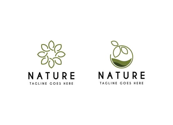 Minimalist nature leaf logo design for spa