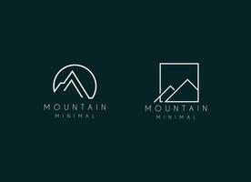 Luxury and minimalist mountain logo design vector
