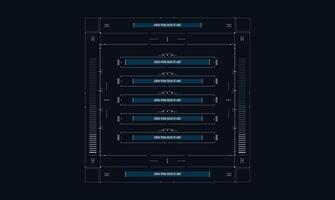 A blueprint for a computer screen with a blue background vector