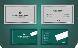 Professional Business card template with green background vector