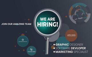 We are hiring Grow with Us Explore Our Job Openings templet vector